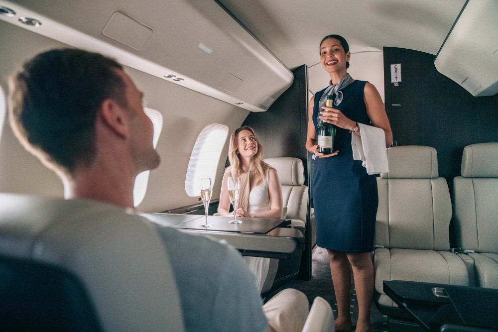 family on private jet charter with Flightpath